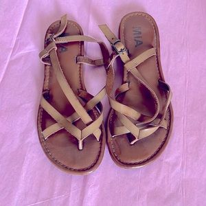 Tan strappy sandals